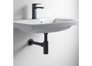 STILLÖ sifón decorativo cilíndrico lavabo 1 1/4 " Tº Ø30mm latón negro - Imagen 2