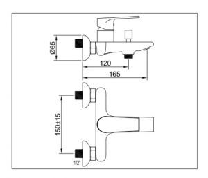 STILLO Grifo monomando Bañera-Ducha KIOS - Imagen 2