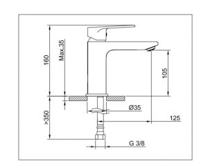 STILLO Grifo monomando Lavabo KIOS - Imagen 2